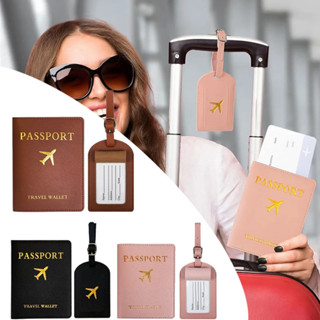 Conjunto De Capa De Passaporte E Etiqueta De Bagagem Porta-cartão E Passaporte Para Mulheres E Homens em Oferta na Shopee