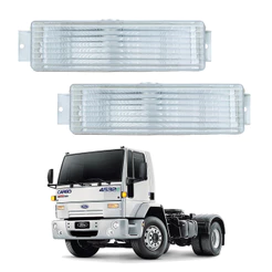 Par Lanterna Pisca Ford Cargo Seta Dianteira Cristal 1987 até 2016 Todos Modelos