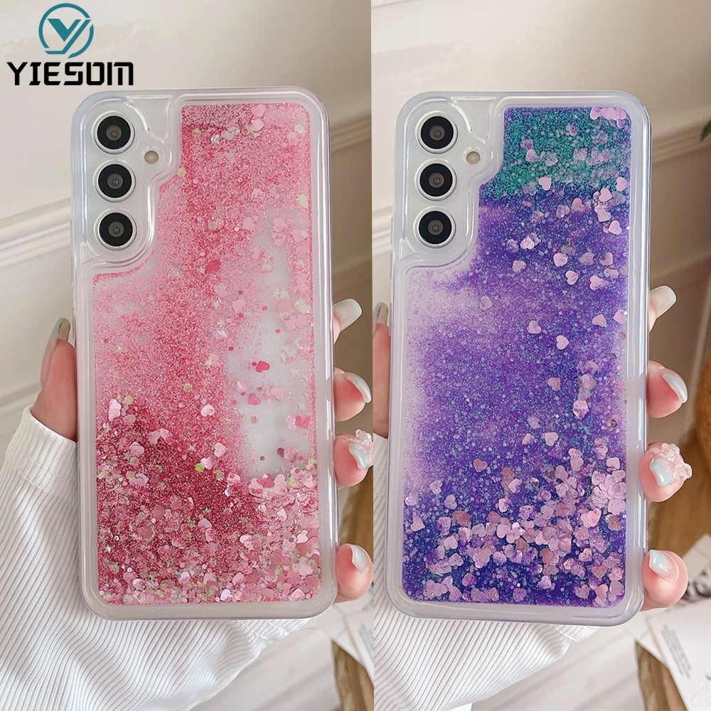Capa De Telefone Com Glitter Líquido Areia Movediça Para Samsung Galaxy A57 A37 A17 A16 A26 A36 A56 A15 A25 A35 A55 A14