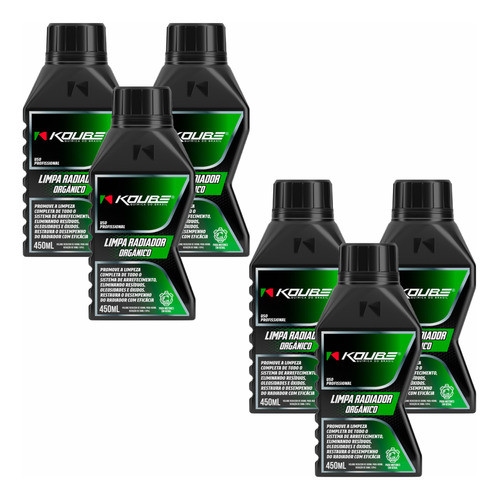 KIT 6UNI LIMPA RADIADORES ORGANICO KOUBE