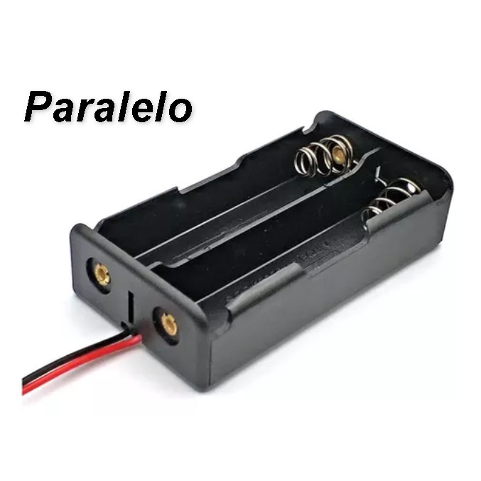Suporte 2 Baterias 18650 3.7v em Paralelo Case de Bateria