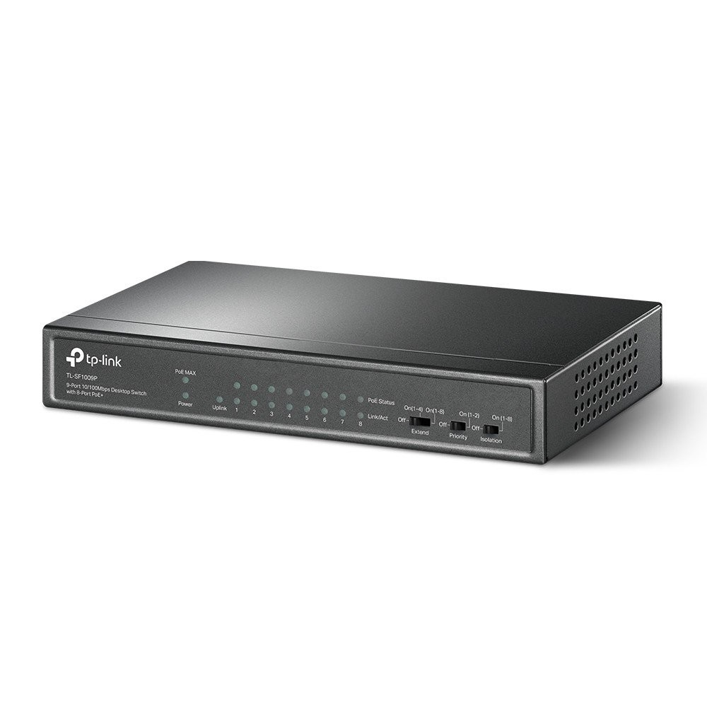 Switch 9 Portas Fast PoE+ e Uplink TP-Link | TL-SF1009P 10/100 Mbps