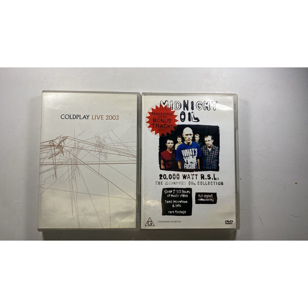 Combo 2 DVD's The Midnigth Oil Collection ColdPlay Live 2003 Duplo 2 dvd's