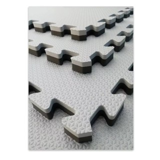 Kit 8 Tatames Tapetes EVA 50x50x4cm 40mm Dupla Face Cinza com Preto Linha Premium com Bordas em Oferta na Shopee