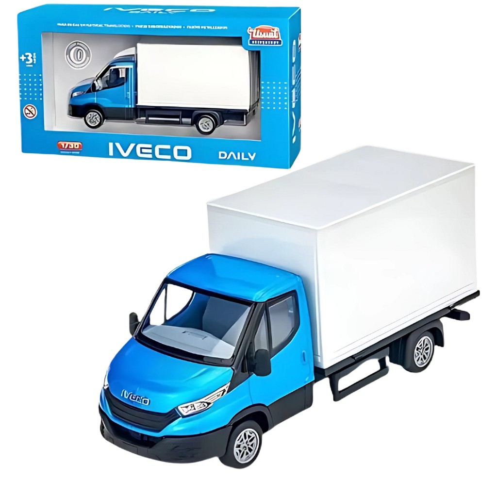 Caminhão Carroceria Baú Iveco Daily Com Rodas Livres e Acabamento Realista - Ideal Para Presentear - Usual