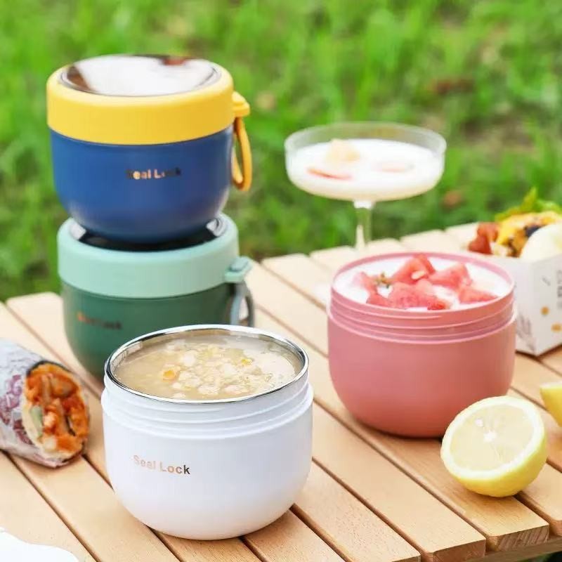 Marmita Inox 304 com isolamento,600ML bloqueio de temperatura e reservação de calor Armazenamento de comida para bebês em Oferta na Shopee