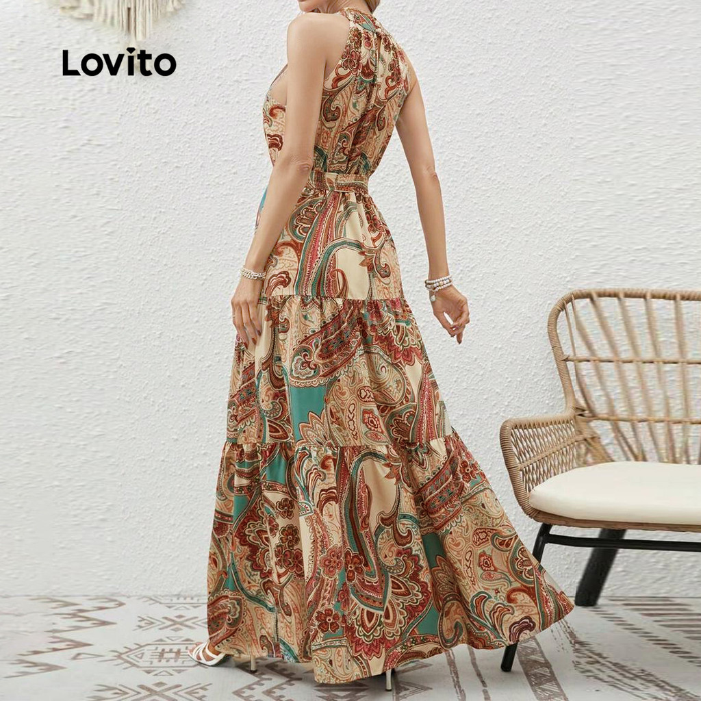 (Trendy) Lovito Vestido Boho Com Estampa Tribal Vestido De Verão/Primavera Para Mulheres LNL83188 - Women Clothes
