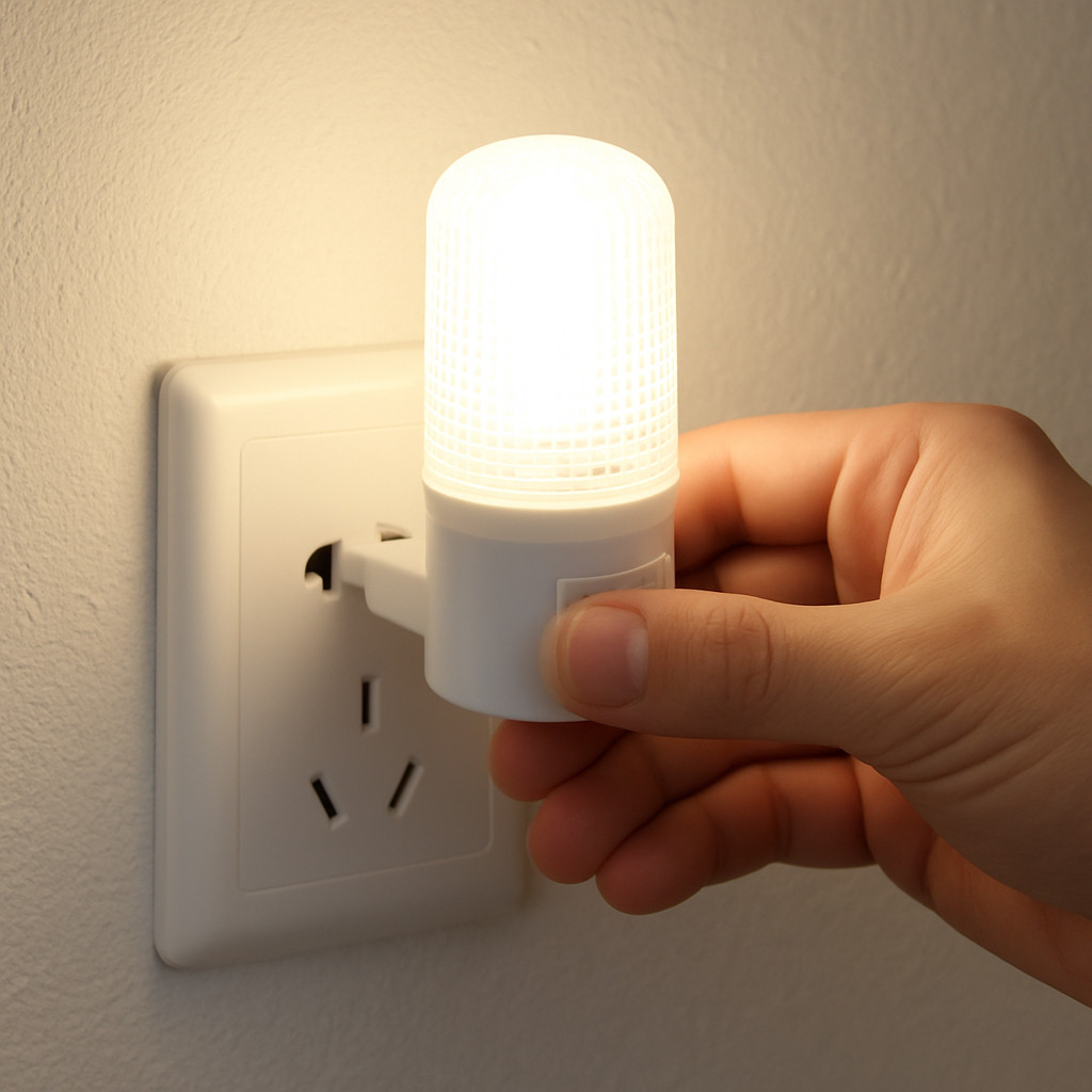 Luminária LED de Tomada Bivolt para Quarto Escritório Leitura Noite Criança Mini Abajur Luz Noturna