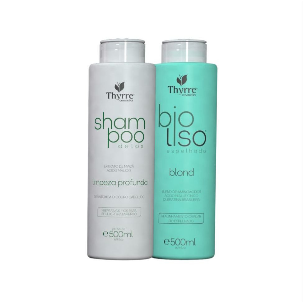 Kit BioLiso Blond 500ml Progressiva Bio Definitive 0% Formol Semi-Definitiva Thyrre Cosmétics
