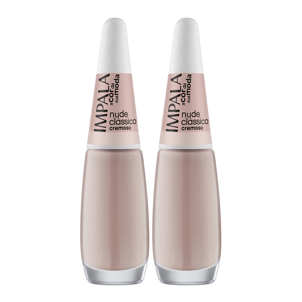 Kit 2 Esmalte Impala A Cor Da Sua Moda Nude Clássico Cremoso