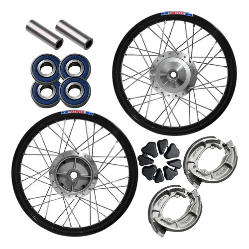 Par Roda Titan 150 Ferro Cubo Diamantado Lona+rol+eps+bucha