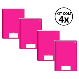 Kit Com 4 Caderno Brochura 96 Fls Pautado Capa Dura - Stiff KITS:KIT 02 em Oferta na Shopee