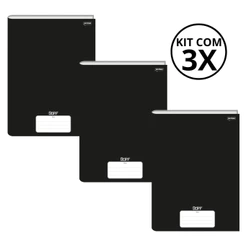 Kit Com 3 Caderno Brochura 80 Fls Pautado Capa Dura - Stiff KITS:KIT 04