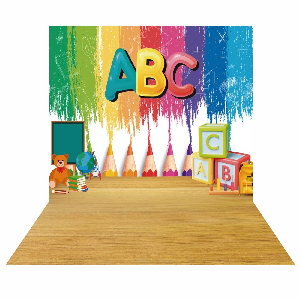 Fundo Fotográfico Cenário Abc Escola Tecido 2,20m x1,50m F403