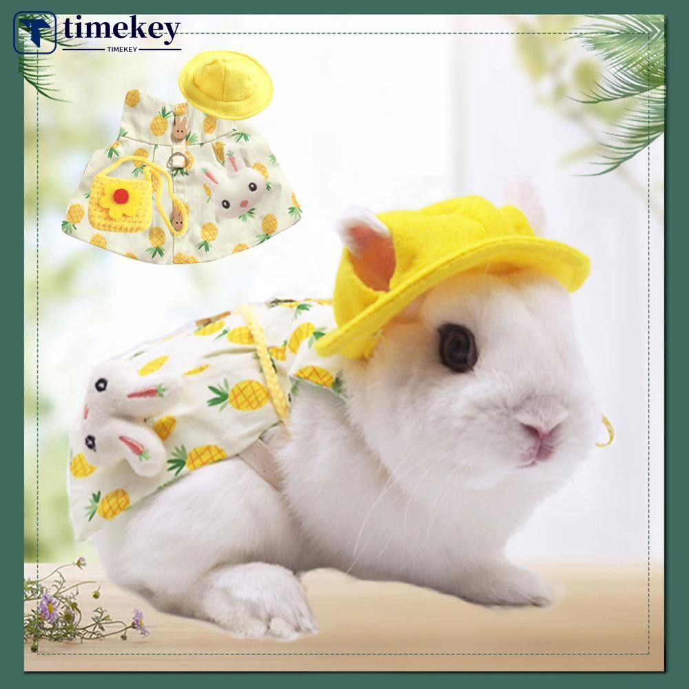 TIMEKEY Pet Coelho Colete Acessórios Ao Ar Livre Arnês Trela Vestido Roupas Cinta Para Cobaia Pequenos Suprimentos Anima