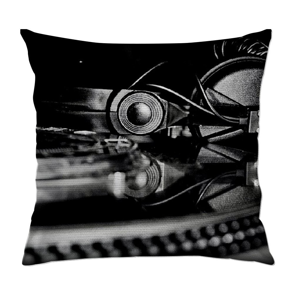 Capa para Almofada Decorativa Black And White Dj Music Equipment Único