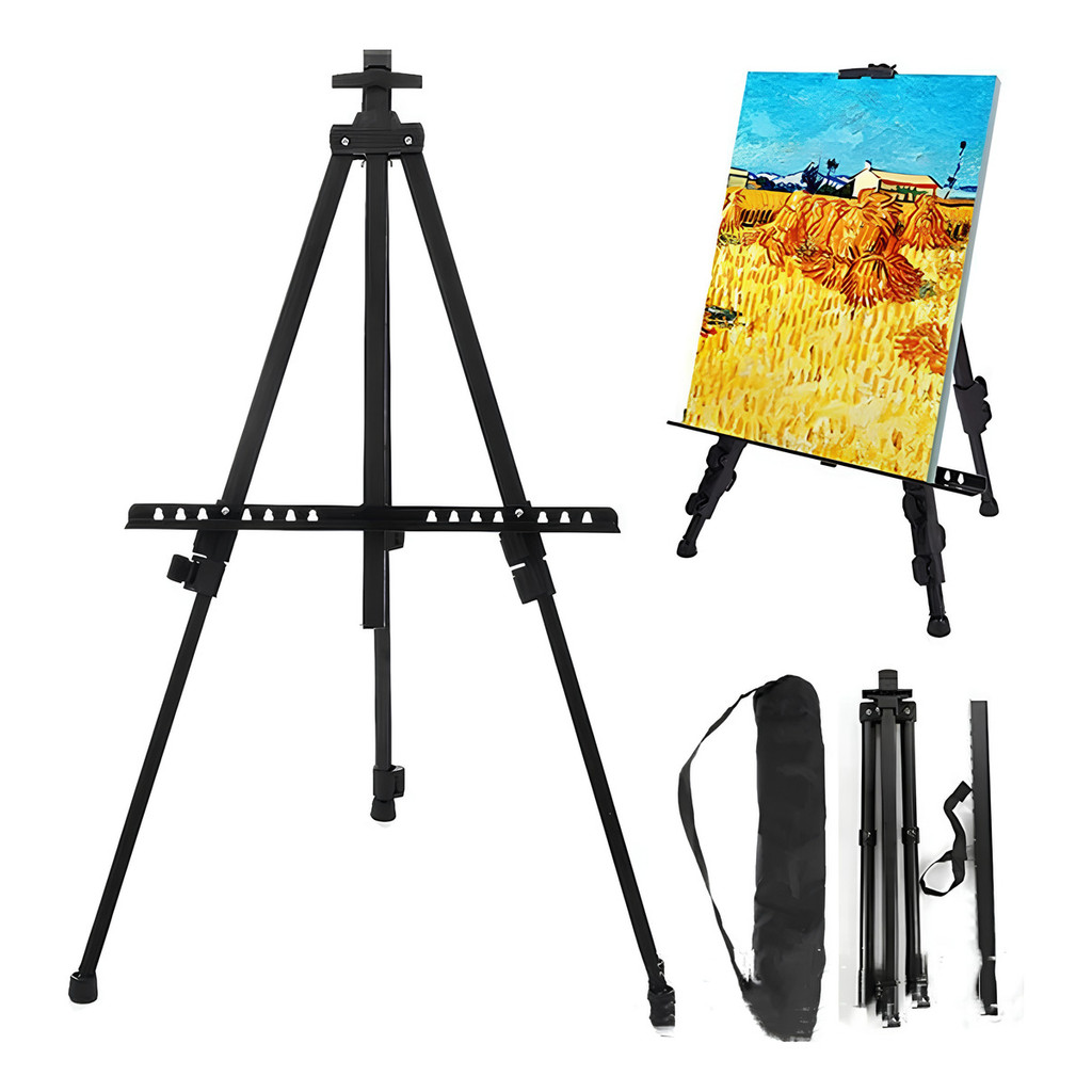 Cavalete para Pintura, Quadro e Tela – Tripé Metálico Ajustável com Bolsa – Altura 52 a 160cm