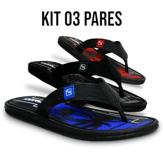 Kit 03 Pares  chinelo mascolino sandália masculina kit chinelo masculino chinelo chinela masculina em Oferta na Shopee