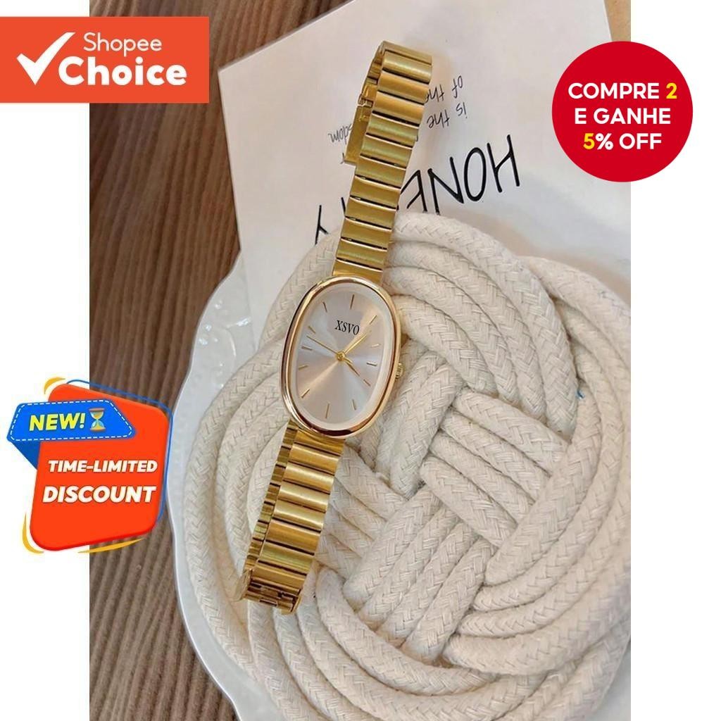 Relógio Oval Com Padrão De Bambu-De Quartzo Estilo Natural Para Mulheres , Moda Elegante E...
