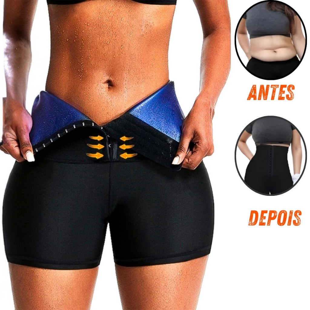 Short Sauna Emagrecimento Body Shaper Queima Gordura Modelagem em Oferta na Shopee