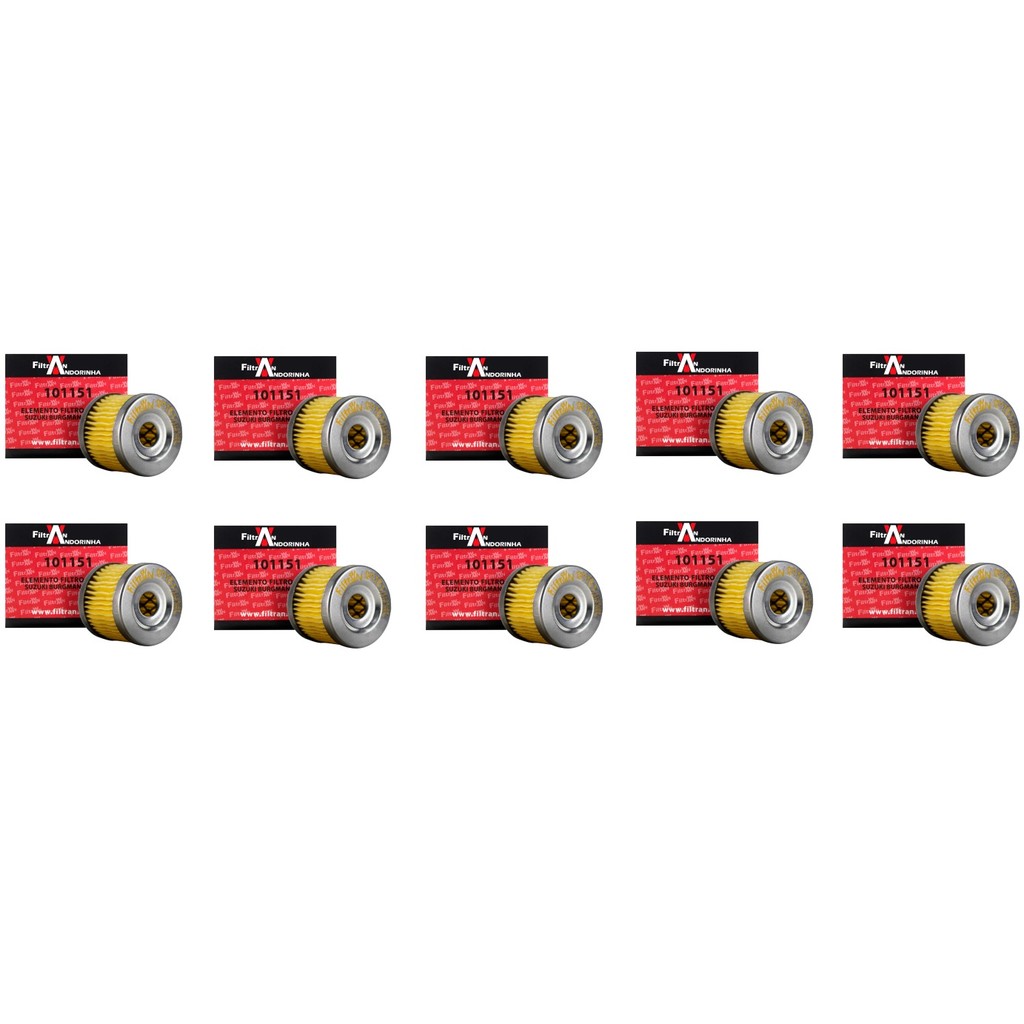 KIT 10 FILTROS DE OLEO KATANA 125 GSR 150 DAFRA APACHE 150 VR 150 GV 250 MIRAGE 200 R GN 110 YES 125 BURGMAN 150 400