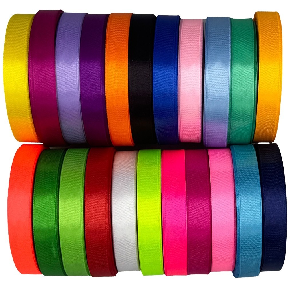 Fita de Cetim N°3 (15mm) – 23mts ou 45mts – Laços, Artesanato, Embalagens – Várias Cores em Oferta na Shopee