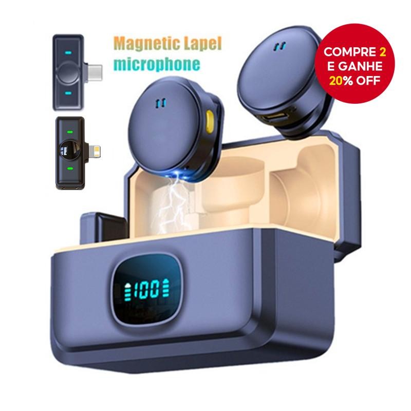 Mini Microfone De Sucção Magnética Sem Fio Para Gravação De Redução De Ruído Tipo C De Tel...