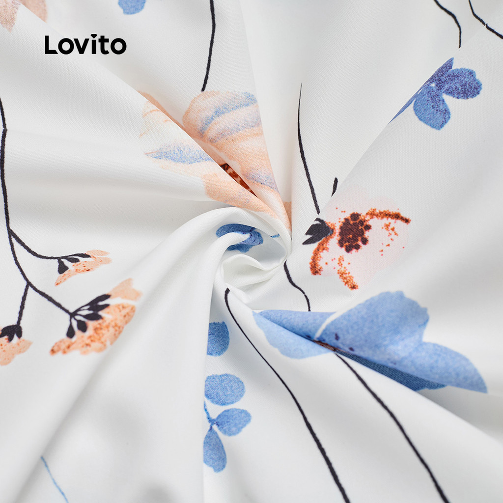 (Trendy) Lovito Vestido Boho Floral Com Zíper Para Mulheres L133ED536 - Women Clothes