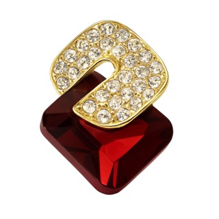 Brinco Luxo Dourado Cristal Vermelho com Zircônias Strass em Oferta na Shopee