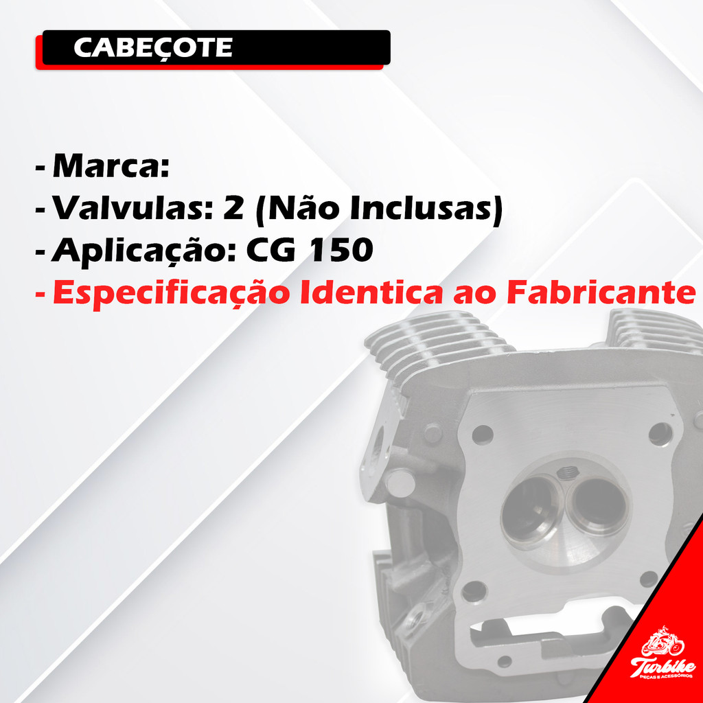 Cabeçote Completo Para Cg 150 Titan Esd Mix Ex 2009 2010 2011 2012 2013 2014 Da Pra Motores Ohc — imagem 2 de 2
