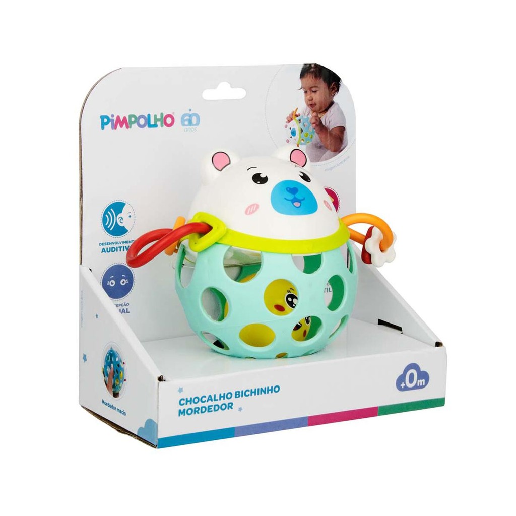 Detalhes do Chocalho Mordedor Bebe Infantil Urso Sapo Tigre Pimpolho