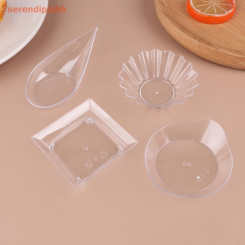[serendipiahb] 10 Peças Pratos De Aperitivo Transparentes Copo De Sorvete Plástico Frutas Doces Bolo Geléia Iogurte Mous