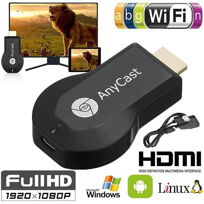 KeepMoving AnyCast M12 Plus Receptor WiFi Airplay Display Miracast HDMI TV DLNA 1080P Novo Pigfly em Oferta na Shopee