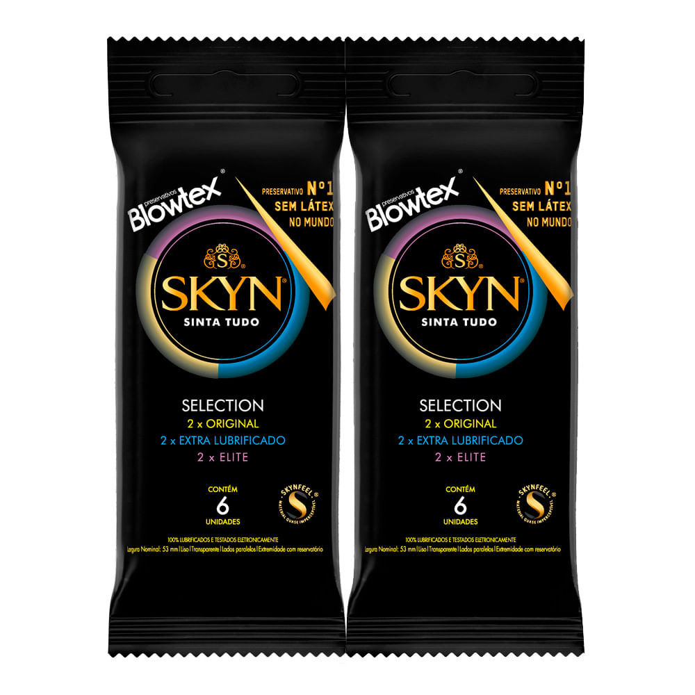 Kit 2 Preservativo Blowtex Skyn Selection 6 Unidades - Health