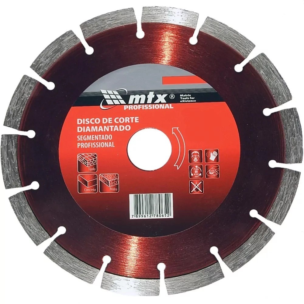 Disco diamantado segmentado 350 mm p/ concreto - 731659 MTX - Home & Living