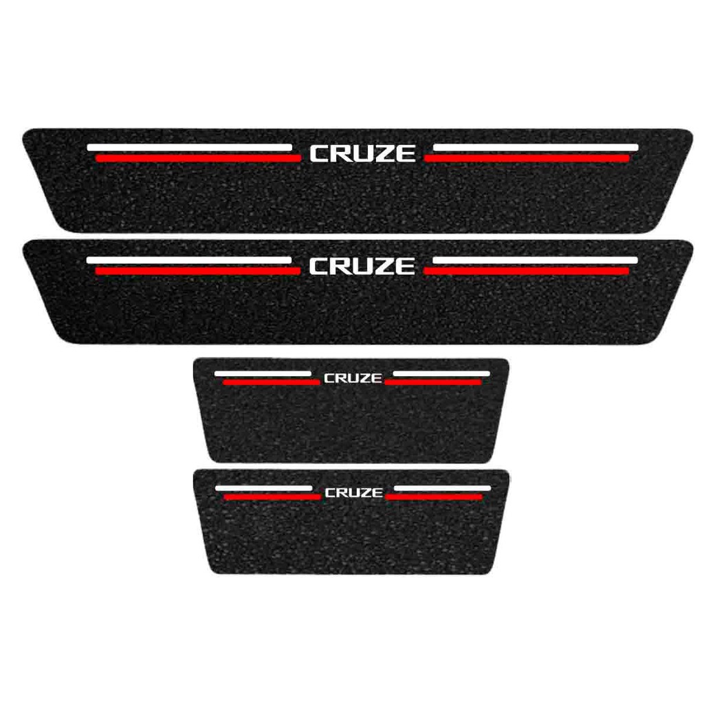 Kit Soleira Protetora Porta Premium Red PVC  -  Cruze Sedan