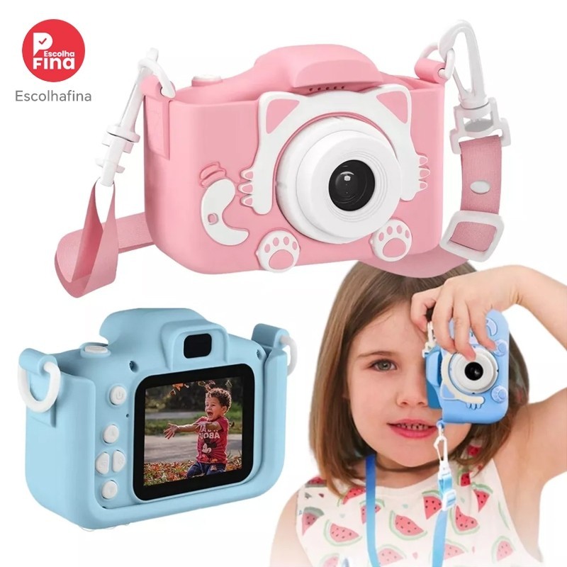 Câmera Digital Infantil – Filmadora e Máquina Fotográfica Mini para Crianças, Tira Fotos Reais e Grava Vídeos