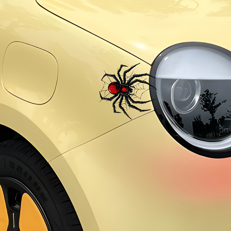 Adesivo De Carro Com Decalque De Aranha Preta 3D Vinil Realista Decoração De Carroceria Para Caminhão SUV Janela Pára-Ch