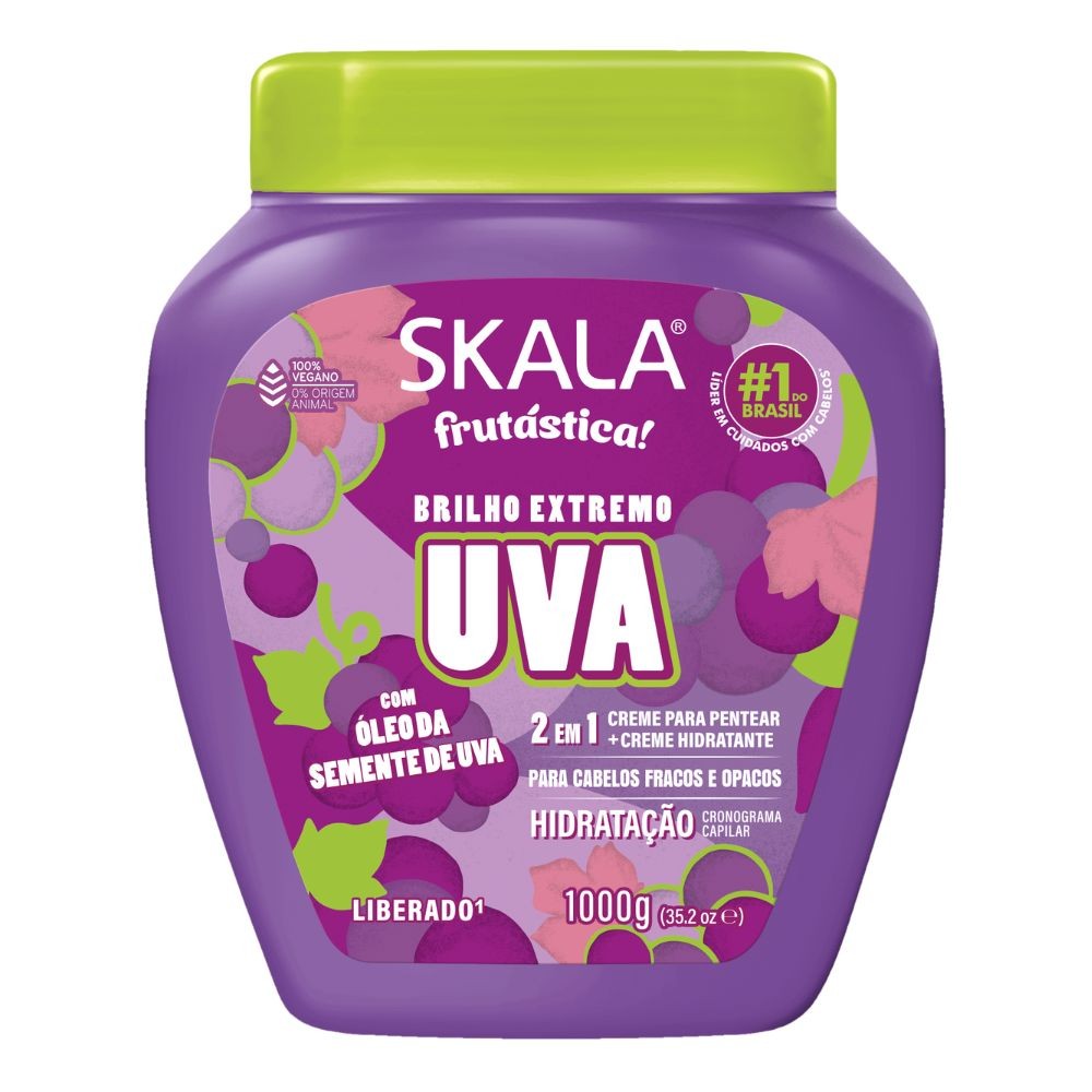 Creme Skala 2 em 1 Frutástica Brilho Extremo Uva 1kg - Beauty