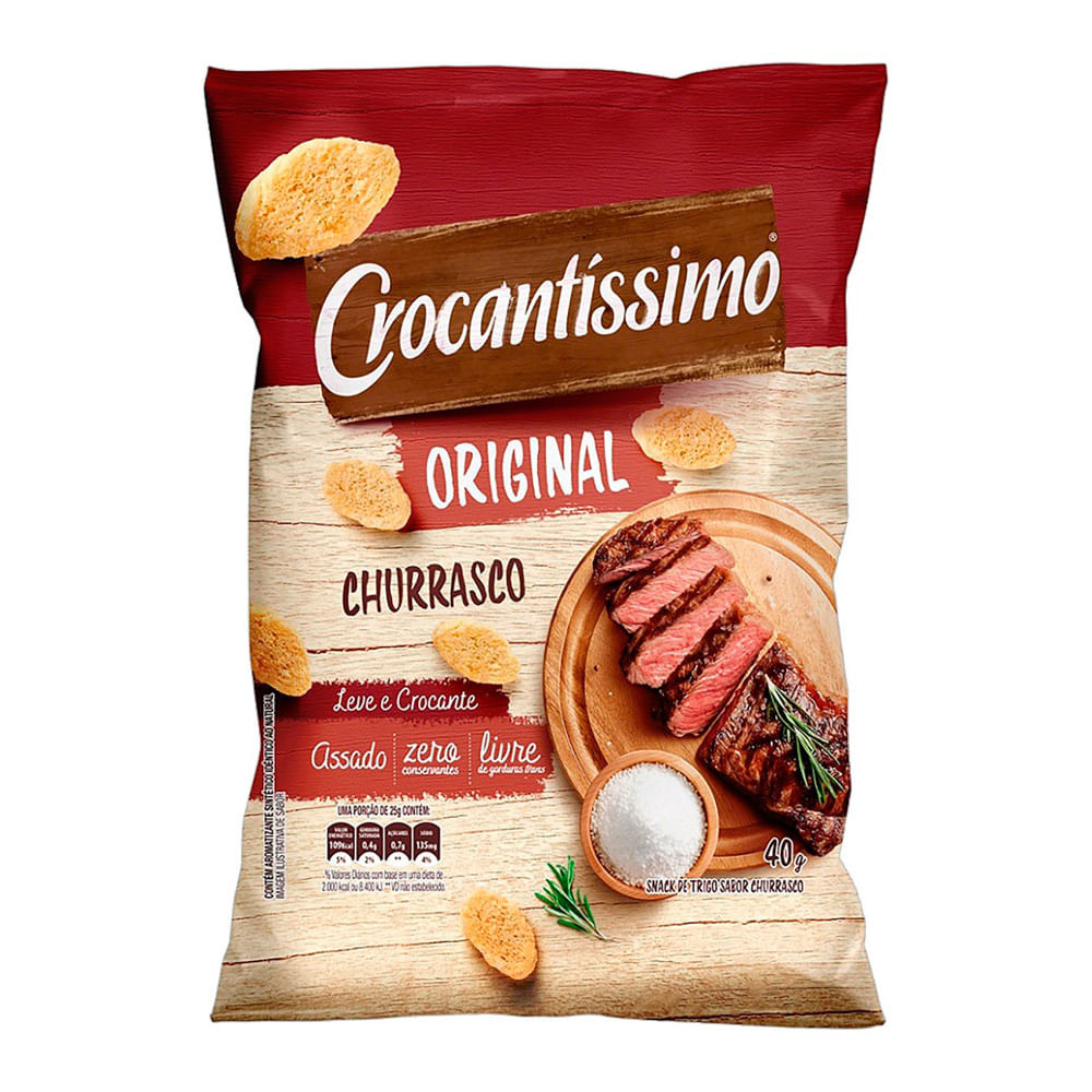 Snack Crocantíssimo Original Churrasco 40g - Food & Beverages