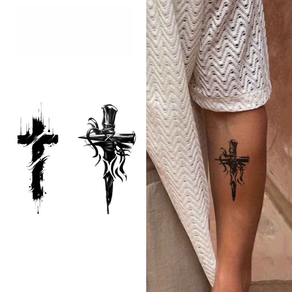 Tatuagem Temporária de Espada, Dura Até 15 Dias, Nova Tecnologia, Adesivo Semi-Permanente Mágico à Prova d'Água, Simulaç