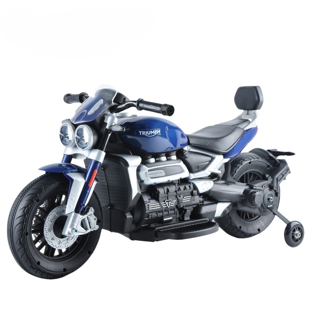 MINI MOTO ELETRICA 6V TRIUMPH ROCKET 3GT AZUL - IMPORTWAY