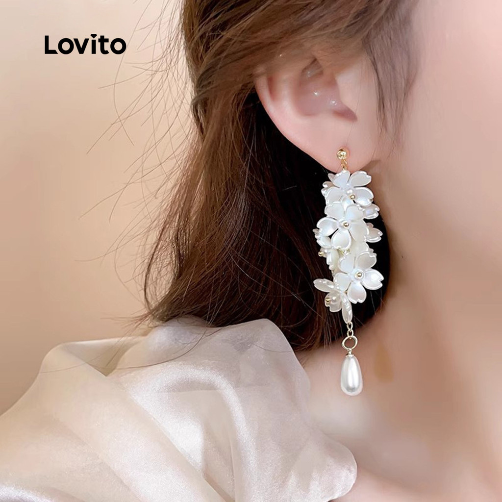 Detalhes do Lovito Refine Brincos Florais Românticos LFA92045