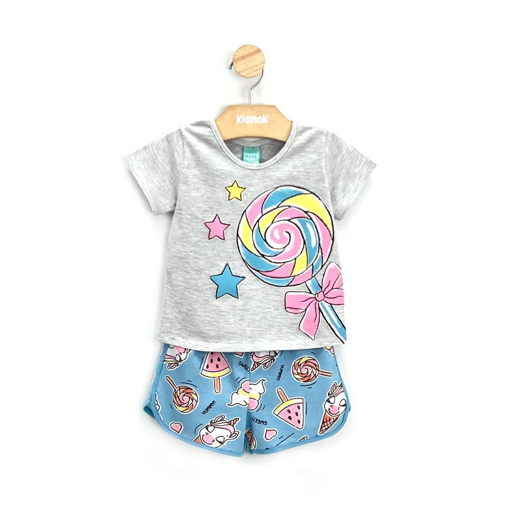 Pijama Menina Manga Curta Pirulito Brilha no Escuro  - Kyly em Oferta na Shopee