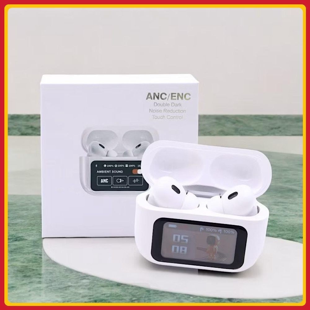 Fones De Ouvido Sem Fio Bluetooth 5.3 TWS Touch Screen ANC Ruído Cancelando Fone A9 Pro