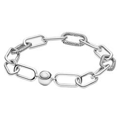 Bracelete feminino prata 925 pulseira com fecho de corrente removível