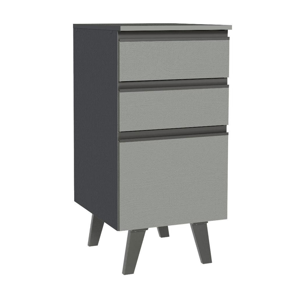 Balcão  Cozinha 40 cm 3 Gavetas Com Pés  Nice Madesa