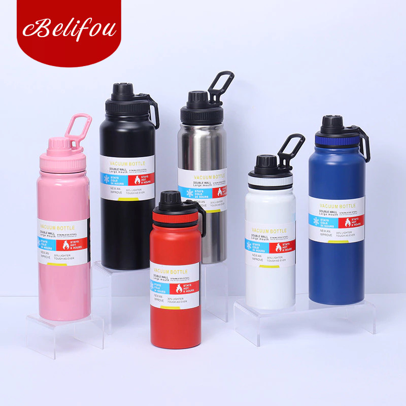 Belifou Garrafa Térmica 800ml Inox Aço Inoxidável Para Bebida Gelada e Quente alça esportiva em Oferta na Shopee