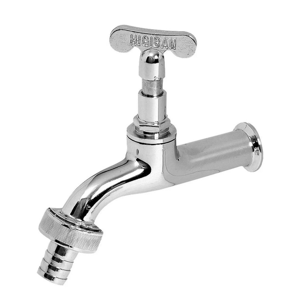 Torneira Para Tanque Uso Geral 1/2" x 3/4" Cromada Higiban