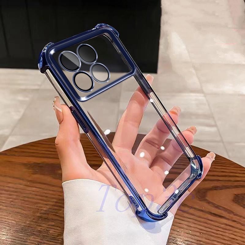 Invólucro Para POCO X6 Pro Caixa De Telefone Transparente anti-Queda De Quatro Cantos São Capa Resistente A Quedas